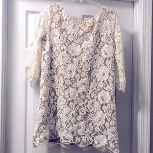 White lace Aakaa dress.